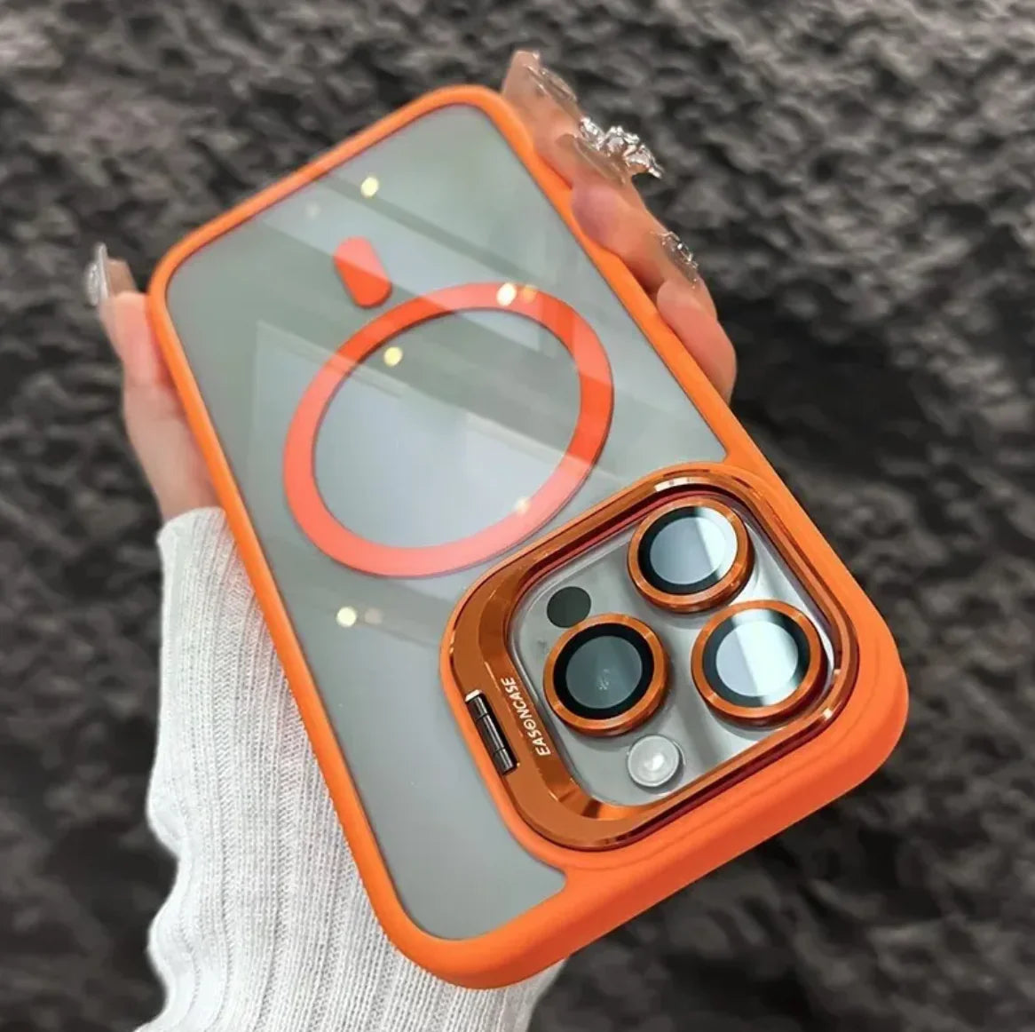 Iphone Transparent Case with Pattern Lens Protector