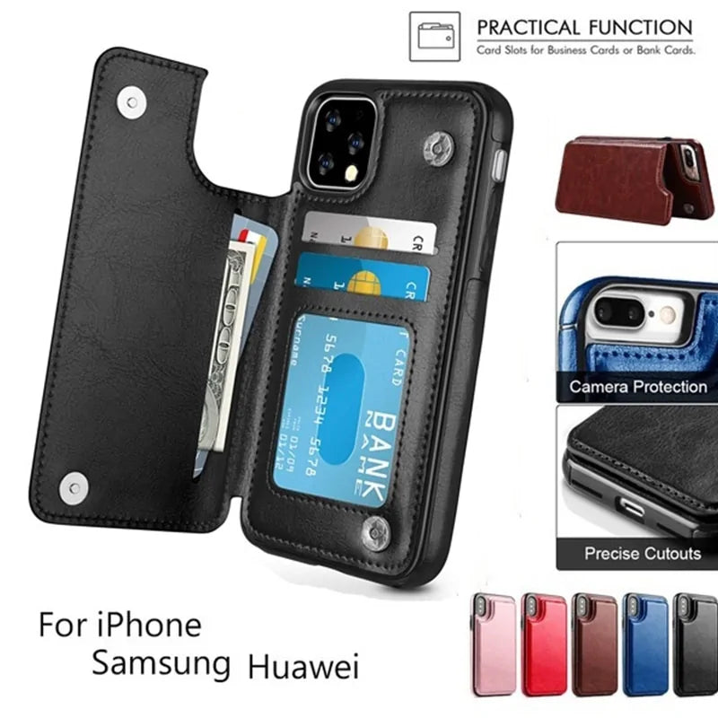 Wallet Phone Cases for IPhone 11 Pro Max 6S 6 7 8 Plus XS Max XR Case Cover Retro Flip Leather Phone Case for Iphone 7 Case Capa