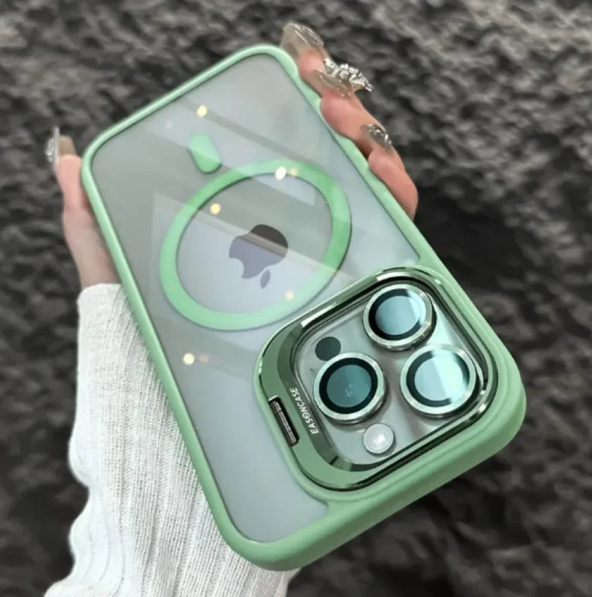 Iphone Transparent Case with Pattern Lens Protector